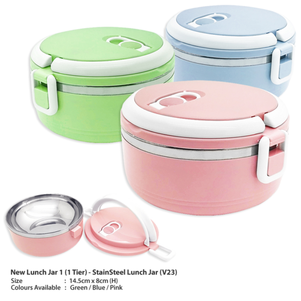 M NEW LUNCH JAR 1 (1 TIER) - STAINLESS STEEL LUNCH JAR (V23)