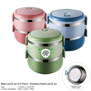 M LUNCH JAR 4 (2 TIERS) - STAINLESS STEEL LUNCH JAR