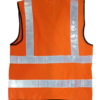 S SAFETY VEST ORANGE C/W VERTICAL WHITE REFLECTOR