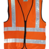 S SAFETY VEST ORANGE C/W VERTICAL WHITE REFLECTOR