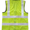 S SAFETY VEST LIME GREEN C/W VERTICAL REFLECTOR