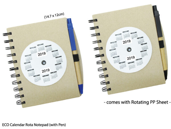 M ECO CALENDAR ROTA NOTEPAD (WITH PEN)