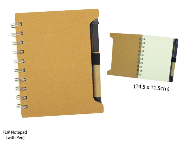 M FLIP NOTEPAD (WITH PEN)