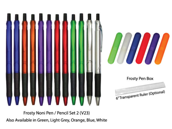 M Plastic Frosty Noni Pen / Pencil Set 2 (V23)