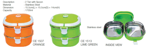 B CE15 - CATERING EQUIPMENT SET STAINLESS STEEL 2 TIER WITH SPOON