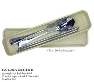 B ECO CUTLERY SET 3 (3 IN 1)