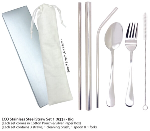 B ECO Stainless Steel Straw Set 1 (V23) - Big