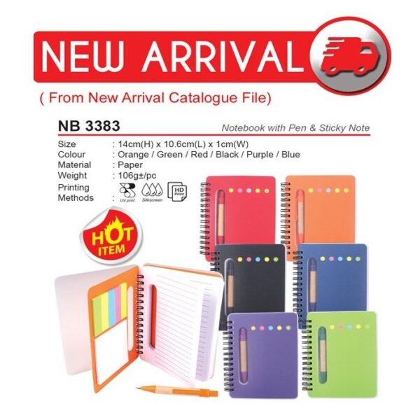 AD NB 3383 NOTEBOOK WITH PEN & STICKY NOTE