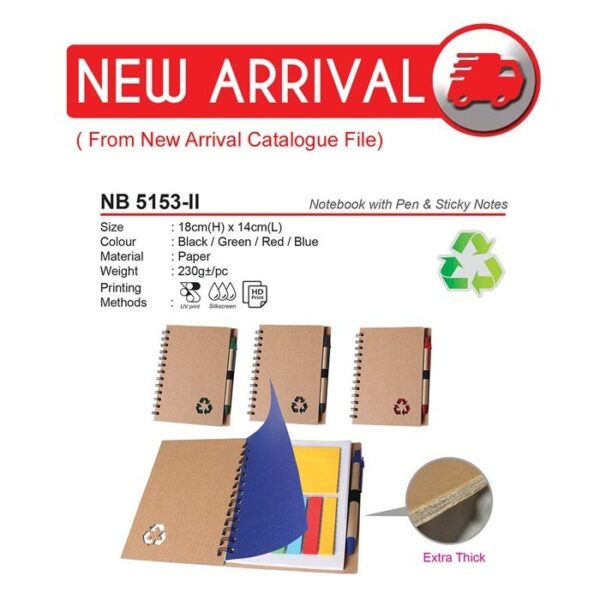 AD NB 5153-II Notebook with Pen & Sticky Notes