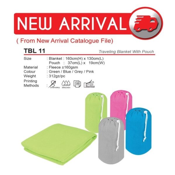 AD TBL 11 TRAVELING BLANKET WITH POUCH