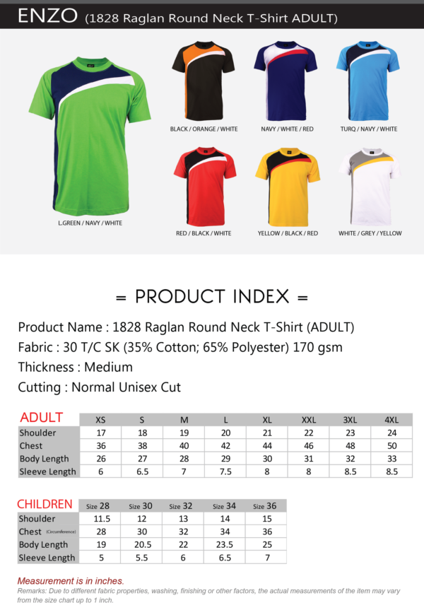 ENZO - 1828 Raglan Round Neck T-Shirt