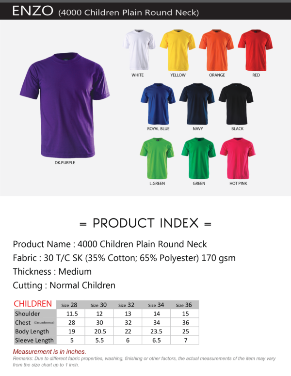 ENZO - 4000 CHILDREN PLAIN ROUND NECK