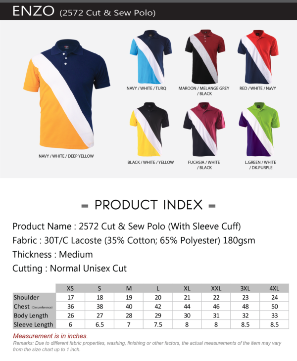 ENZO - 2572 CUT & SEW POLO T-SHIRT