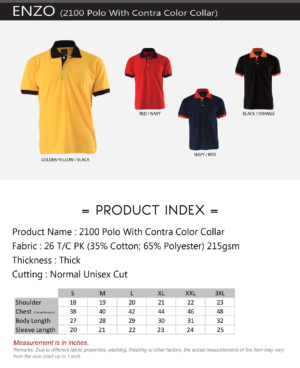 ENZO - 2100 POLO WITH CONTRA COLOR COLLAR