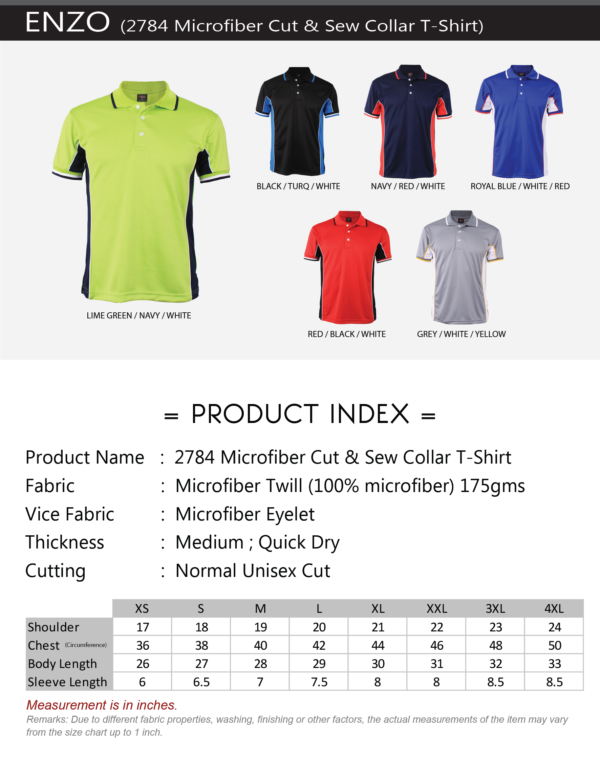 ENZO - 2784 CUT & SEW COLLAR T-SHIRT