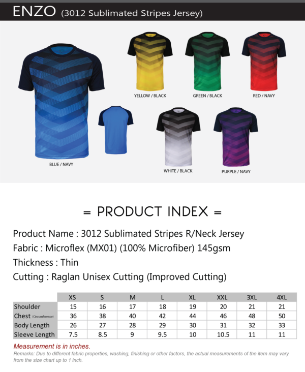 ENZO - 3012 Sublimated Stripes Jersey