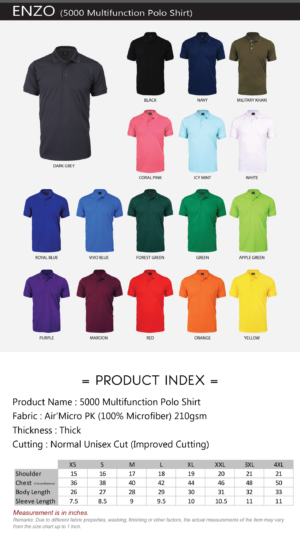 ENZO - 5000 MULTIFUNCTION POLO SHIRT