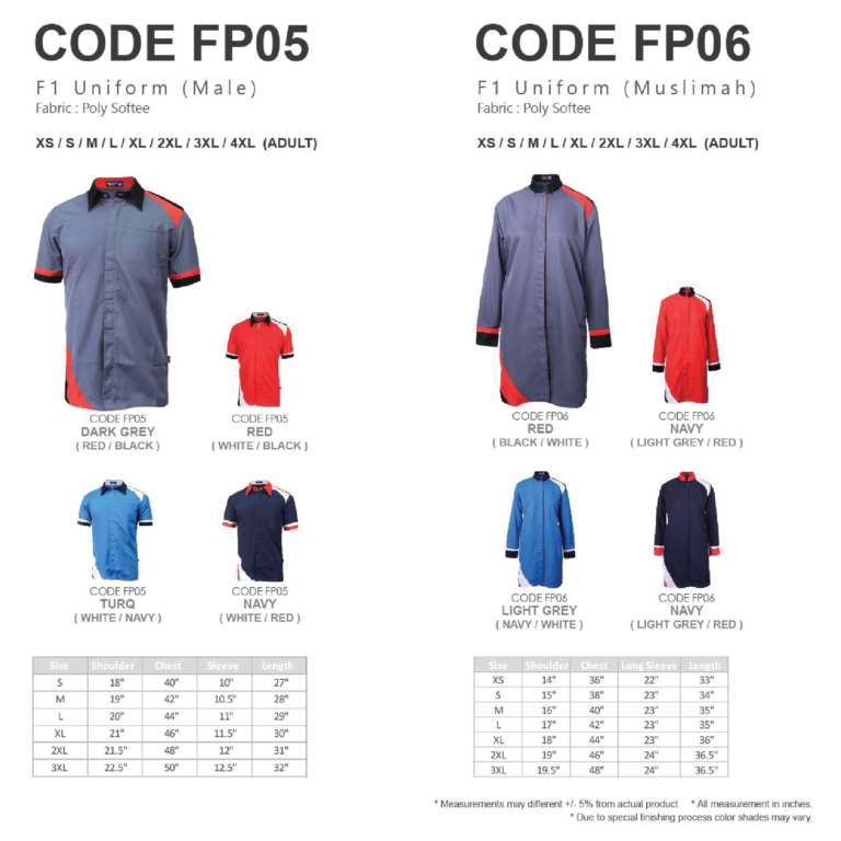 ENZO - FP05 / 06 F1 UNIFORM (MALE / MUSLIMAH)