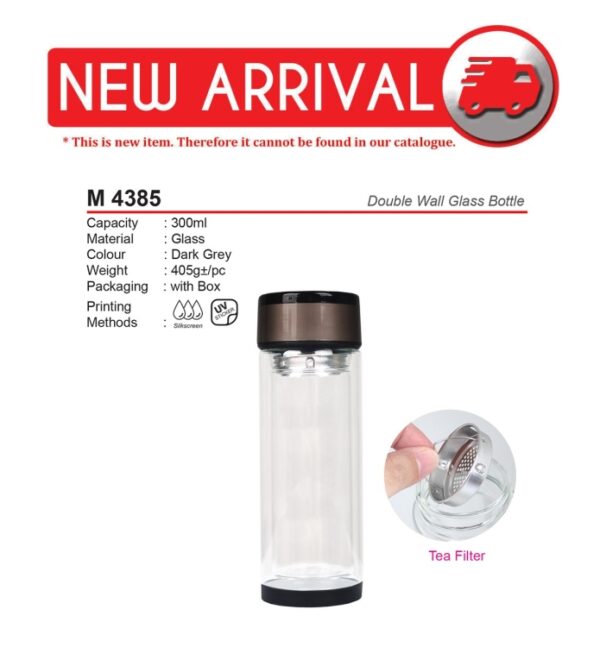 AD M 4385 DOUBLE WALL GLASS BOTTLE
