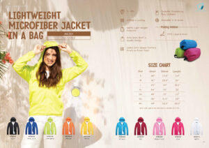 ULTIFRESH - AKJ01 BEAM LIGHTWEIGHT MICROFIBER JACKET IN A BAG (PACKABLE)