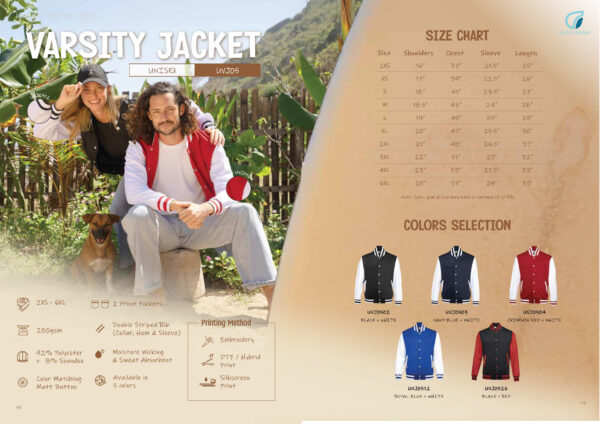 ULTIFRESH - UVJ05 ULTIFRESH VARSITY JACKET (UNISEX)