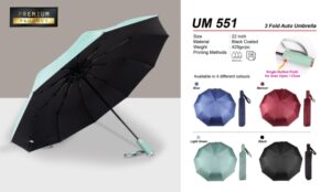 AD UM 551 3 FOLD AUTO UMBRELLA