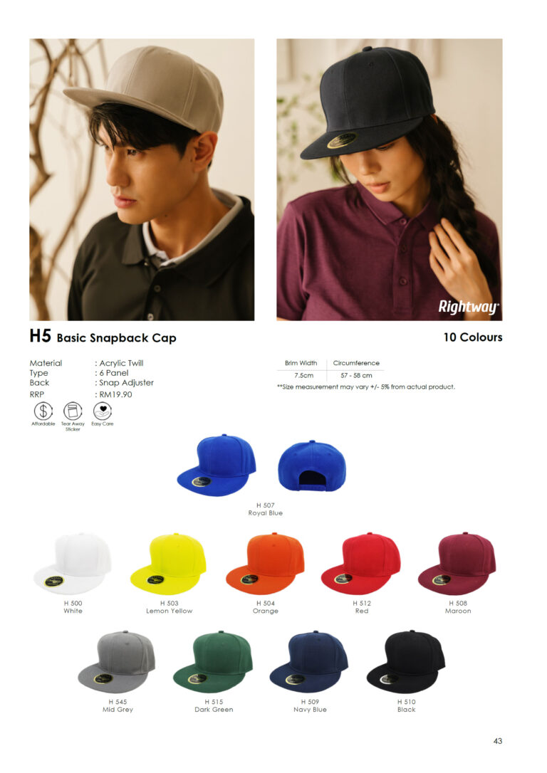 RIGHTWAY - H5 BASIC TRUCKER CAP ACRYLIC TWILL