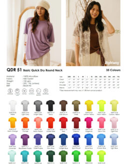 Rightway - QDR 51 Basic Quick Dry Round Neck T-Shirt (150gsm)