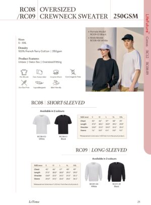 LE'FONSE - RC08/RC09 OVERSIZED CREWNECK SWEATER 250GSM