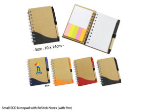 M SMALL ECO NOTEPAD WITH RESTICK NOTES (WITH PEN)