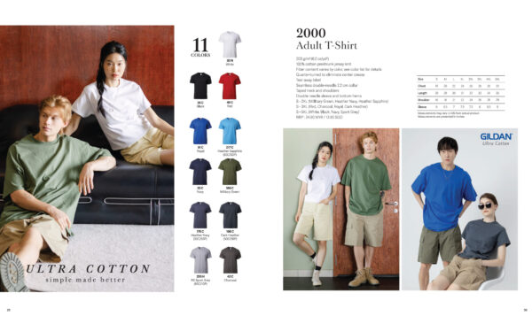 GILDAN - 2000 ULTRA COTTON ADULT T-SHIRT 100% COTTON (203GSM)