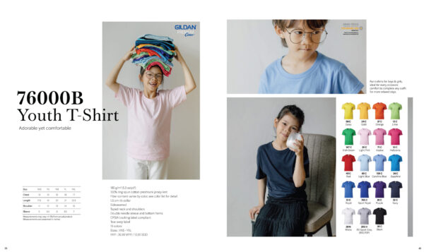 GILDAN - 76000B PREMIUM COTTON YOUTH T-SHIRT