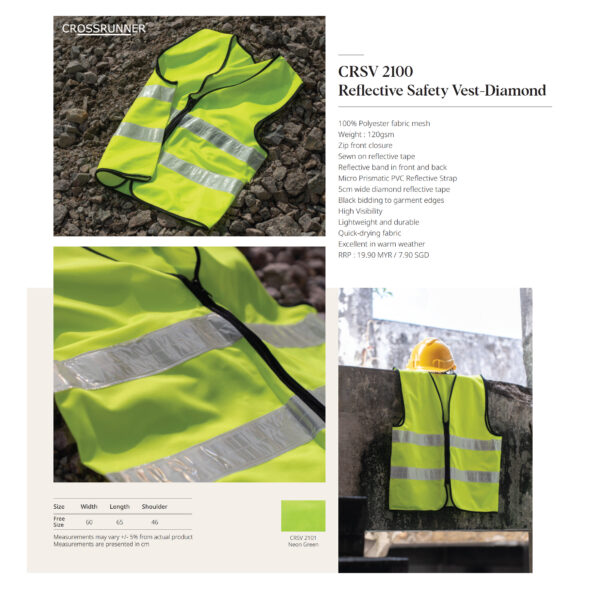 CROSSRUNNER - CRSV1200 REFLECTIVE SAFETY VEST-DIAMOND