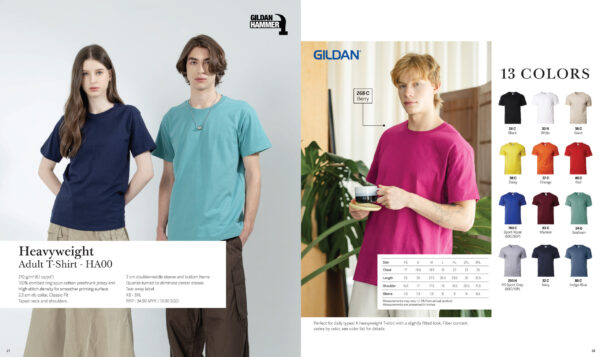 GILDAN - HA00 HEAVYWEIGHT ADULT T-SHIRT 210 COMBED COTTON (210GSM)