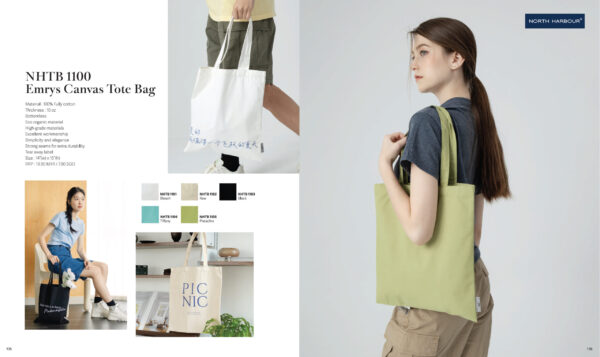 NORTH HARBOUR - NHTB1100 EMRYS CANVAS TOTE BAG (10OZ)