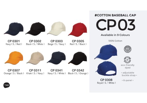 OREN - C P03 COTTON BASEBALL CAP
