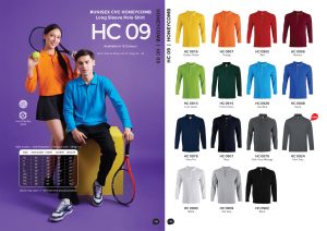 OREN - HC 09 UNISEX CVC HONEYCOMB LONG SLEEVE POLO SHIRT (220-230GSM)