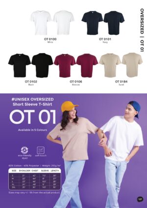 OREN - OT 01 UNISEX OVERSIZED SHORT SLEEVE T-SHIRT (210GSM)
