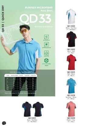 OREN - QD 33 UNISEX MICROFIBER POLO SHIRT (140GSM)