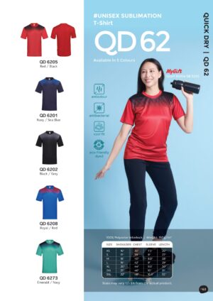 OREN - QD 62 UNISEX SUBLIMATION 100% POLYESTER INTERLOCK T-SHIRT (150GSM)