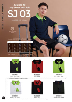 OREN - SJ 03 UNISEX TC LONG SLEEVE POLO SHIRT(175GSM)