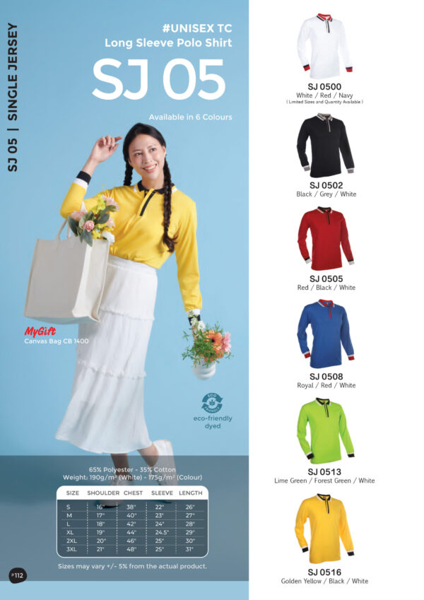 OREN - SJ 05 UNISEX TC LONG SLEEVE POLO SHIRT(175GSM)