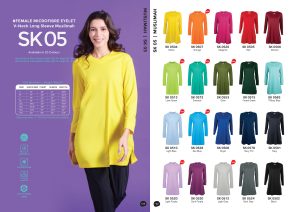 OREN - SK 05 FEMALE MICROFIBRE EYELET V-NECK LONG SLEEVE MUSLIMAH (160GSM)