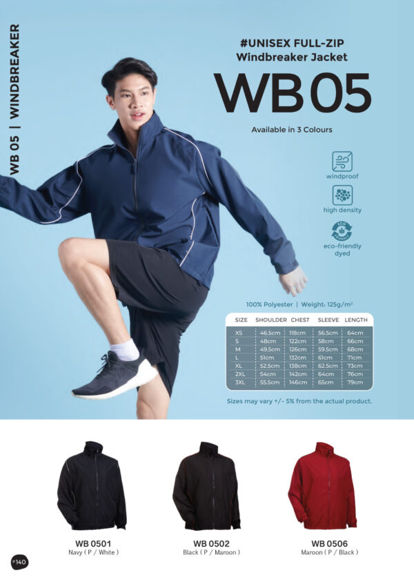 OREN - WB 05 UNISEX FULL-ZIP WINDBREAKER JACKET (125GSM)