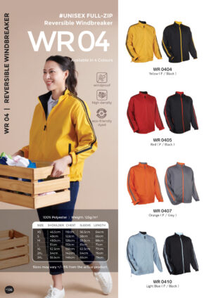 OREN - WB 04 UNISEX FULL-ZIP WINDBREAKER JACKET (110GSM)