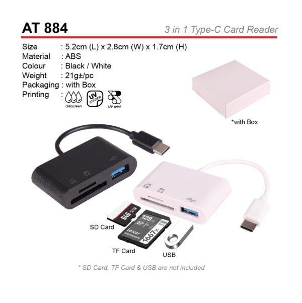 AD AT 884 3 IN 1 TYPE-C CARD READER