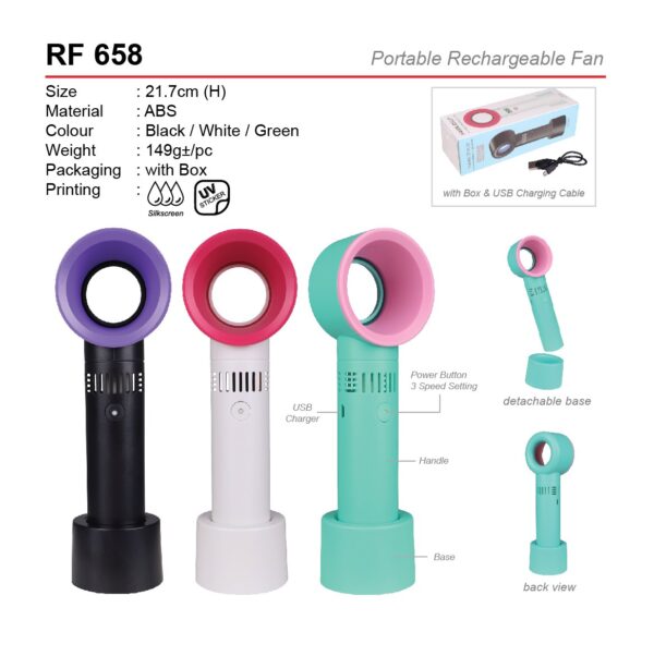 AD RF 658 PORTABLE RECHARGEABLE FAN