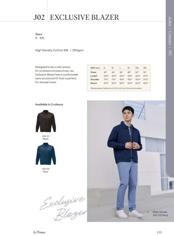 LE'FONSE - J02 EXCLUSIVE BLAZER (250GSM)