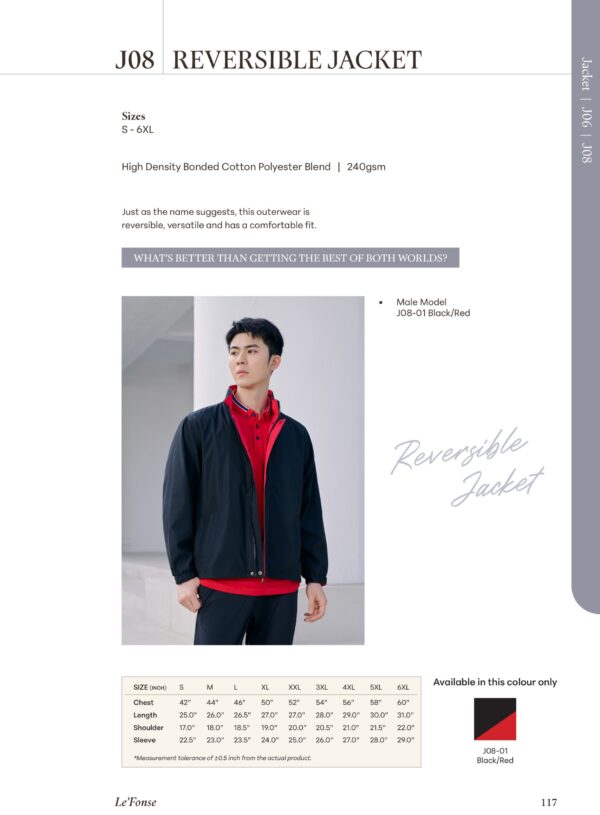 LE'FONSE - J08 REVERSIBLE JACKET 240GSM