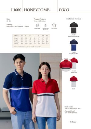 LE'FONSE - L1600 HONEYCOMB POLO 210GSM